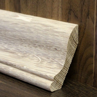 Массивный деревянный плинтус напольный «Галтель большая лодочка»