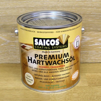 Масло с твёрдым воском Saicos Hartwachsol Premium 3305 (Германия) матовое 10л 