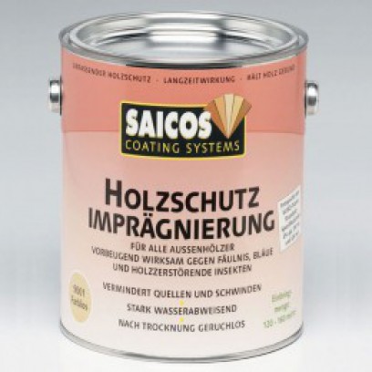 Защитная пропитка для древесины от гниения, синевы и плесени для наружных работ Saicos Holzschutz-Impragnierung (Германия) 9003 (бесцветная) 0,125л. 