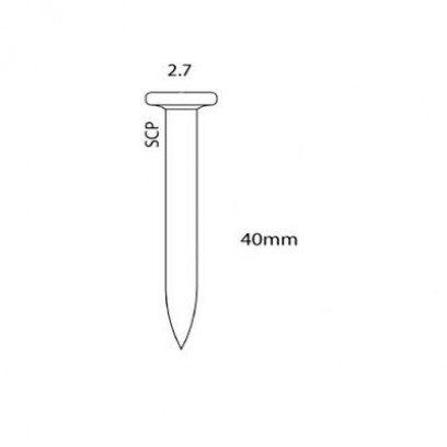 Стандартный закаленный гвоздь для работы по бетону SENCO SCP2740 (США) 2,7 Х 40 мм. (прямой, упак. 1000 шт.) 
