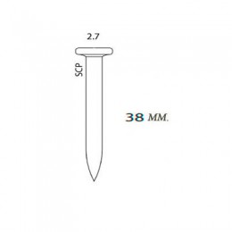 Стандартный закаленный гвоздь для работы по бетону SENCO SCP2738 (США) 2,7 Х 38 мм. (прямой, упак. 1000 шт.) 