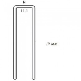 Скоба большого сечения для пневмопистолета SENCO N11BAB (США) длина=19 мм (цинк, упак. 10000 шт.) 
