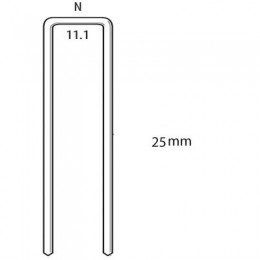 Скоба большого сечения для пневмопистолета SENCO N13BRB (США) длина=25 мм (стандарт, упак. 20000 шт.) 