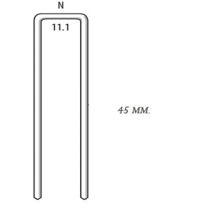 Скоба большого сечения для пневмопистолета SENCO N19BAB (США) длина=45 мм (цинк, упак. 10000 шт.) 
