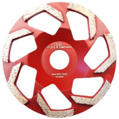 Sanding disc / Schleifscheibe D125 mm, grit/Ko.20/ Алмазный шлиф.диск D125мм G20 (красный) 