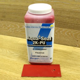 2-х компонентная краска для нанесения разметки Berger Aqua-Seal 2K-PU Spielfeldmarkierungsfarbe (Германия) красная 1,65л. 