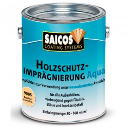 Защитная пропитка на водной основе от гниения, плесени, насекомых Saicos Holzschutz-Impragnierung Aqua (Германия) 9005 Aqua 0,75л. 